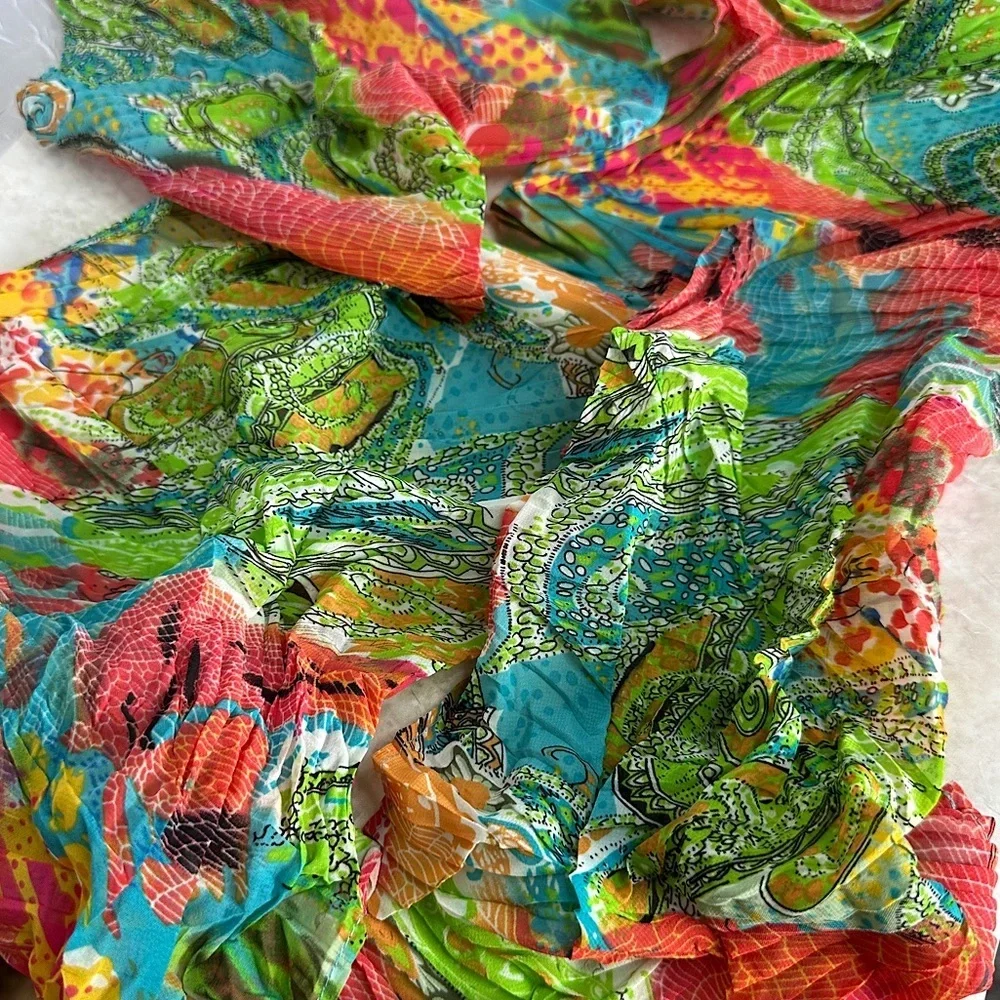 3/$20 💥 Colorful Lightweight Scarf Wrap Shawl Abstract Paisley Micro‎ Pleated